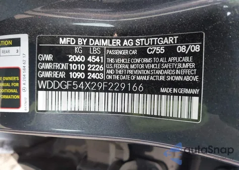 2009 Mercedes-Benz C 300 Luxury/Sport z USA, uszkodzony, nr VIN WDDGF54X29F229166